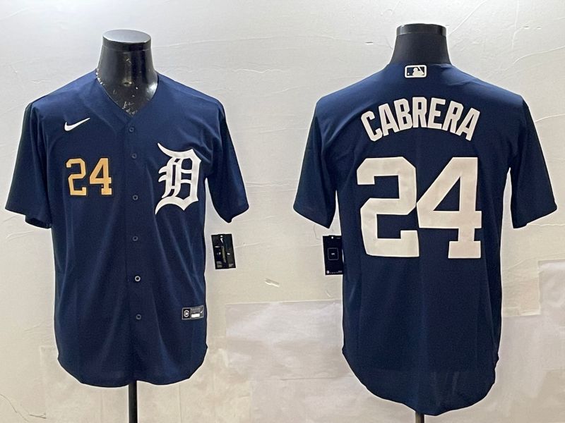 Men Detroit Tigers #24 Cabrera Blue Game 2025 Nike MLB Jersey style 2->detroit tigers->MLB Jersey